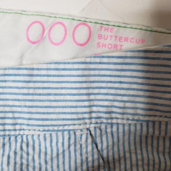 Lilly Pulitzer Buttercup Scallop Hem Striped Shorts Size 000 Blue & White Cotton - Picture 5 of 8